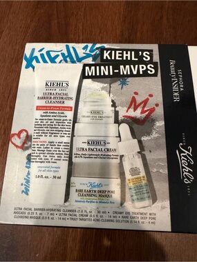 Kiehl's Mini-MVPs Skincare Set — White with Blue and Red Accents